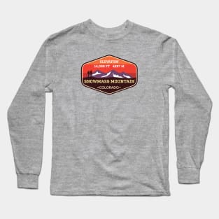 Snowmass Mountain Colorado - 14ers Mountain Climbing Badge Long Sleeve T-Shirt